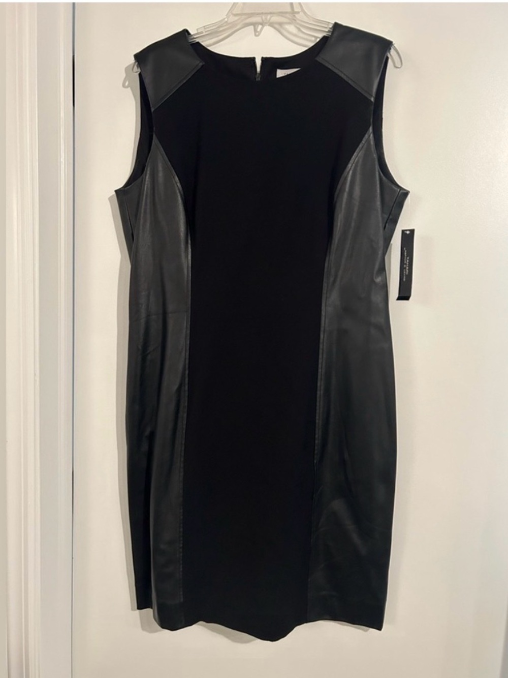 NEW - Size 14 Black Faux Leather Dress